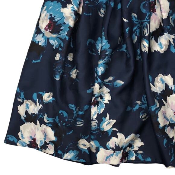 White House Black Market Skirt Womens 10 Petite Floral Midi A-Line Pleated - Picture 11 of 12